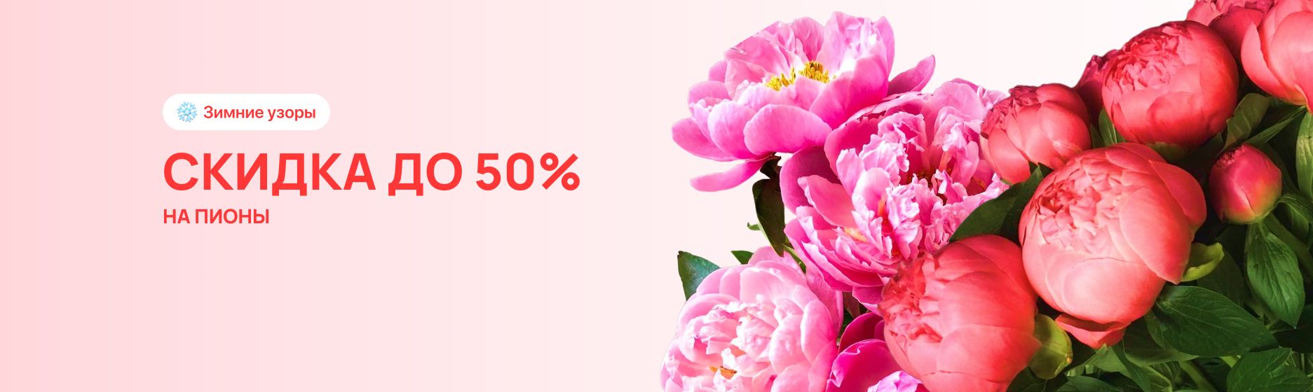 Скидка до 50% на пионы